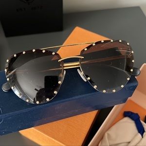 Louis Vuitton Studded Aviator Sunglasses